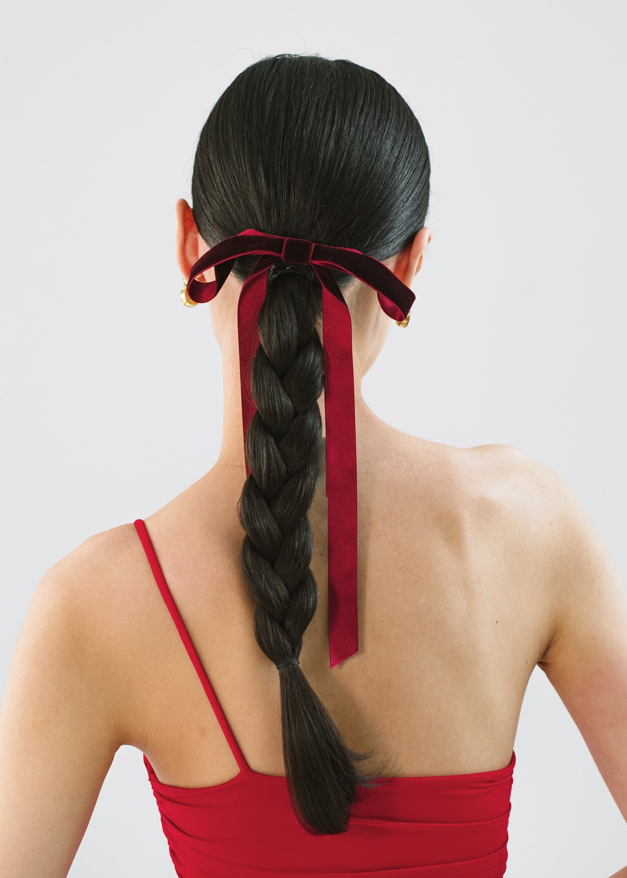 Aida Velvet Bow Barrette - 3
