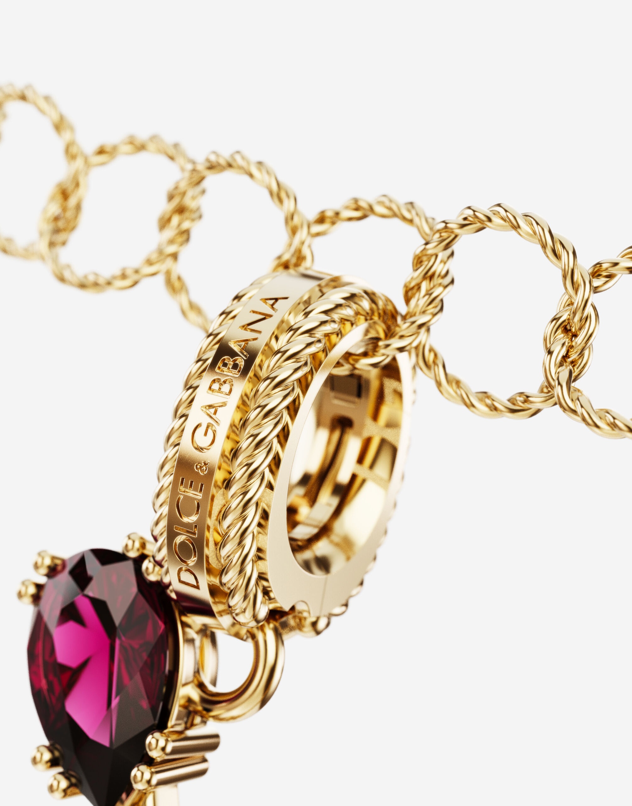 Charm Y Lettering 18-carat yellow gold and multicolored gems - 3
