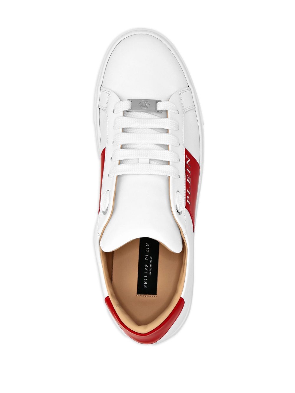 logo-print nappa leather sneakers - 4