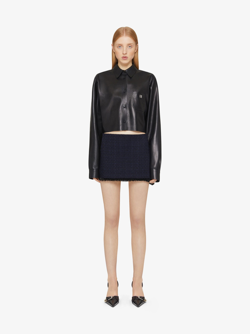 Givenchy CROPPED SHIRT IN LEATHER WITH 4G DETAIL outlook