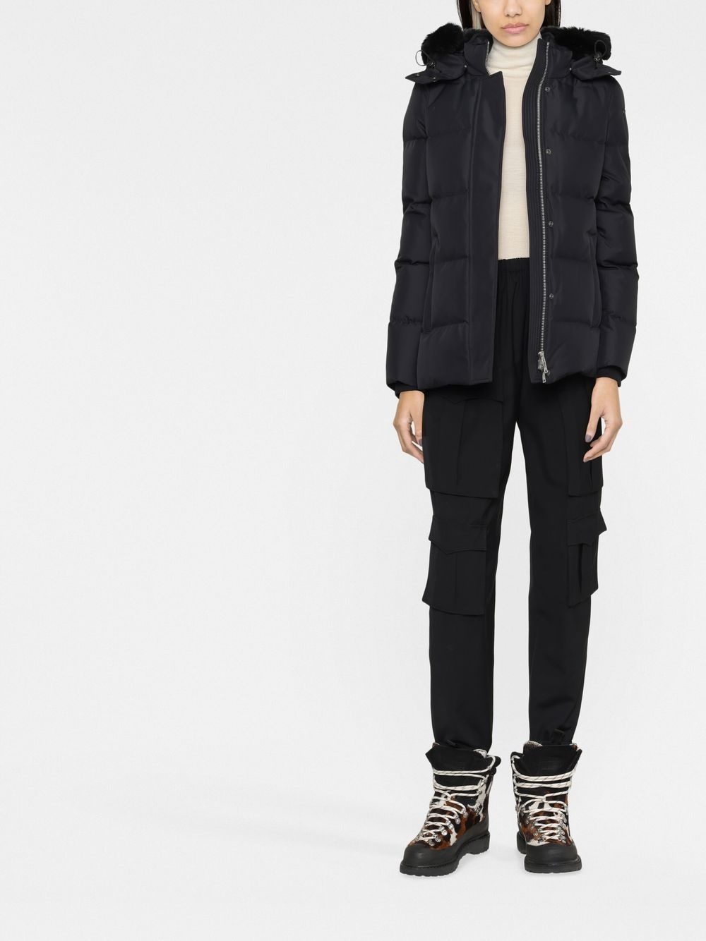 feather-down shearling-lined jacket - 2