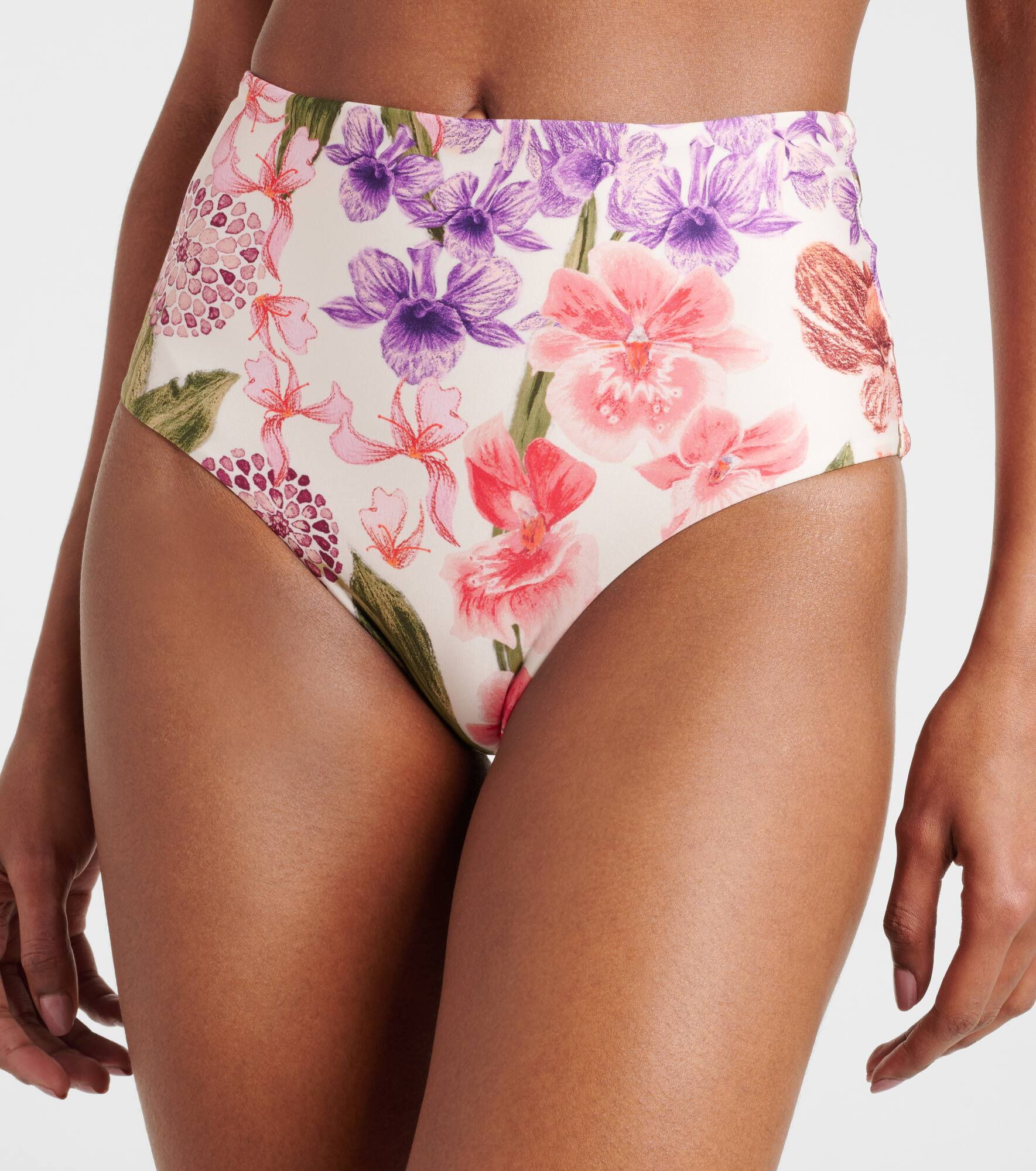 Floral high-rise bikini bottoms - 4