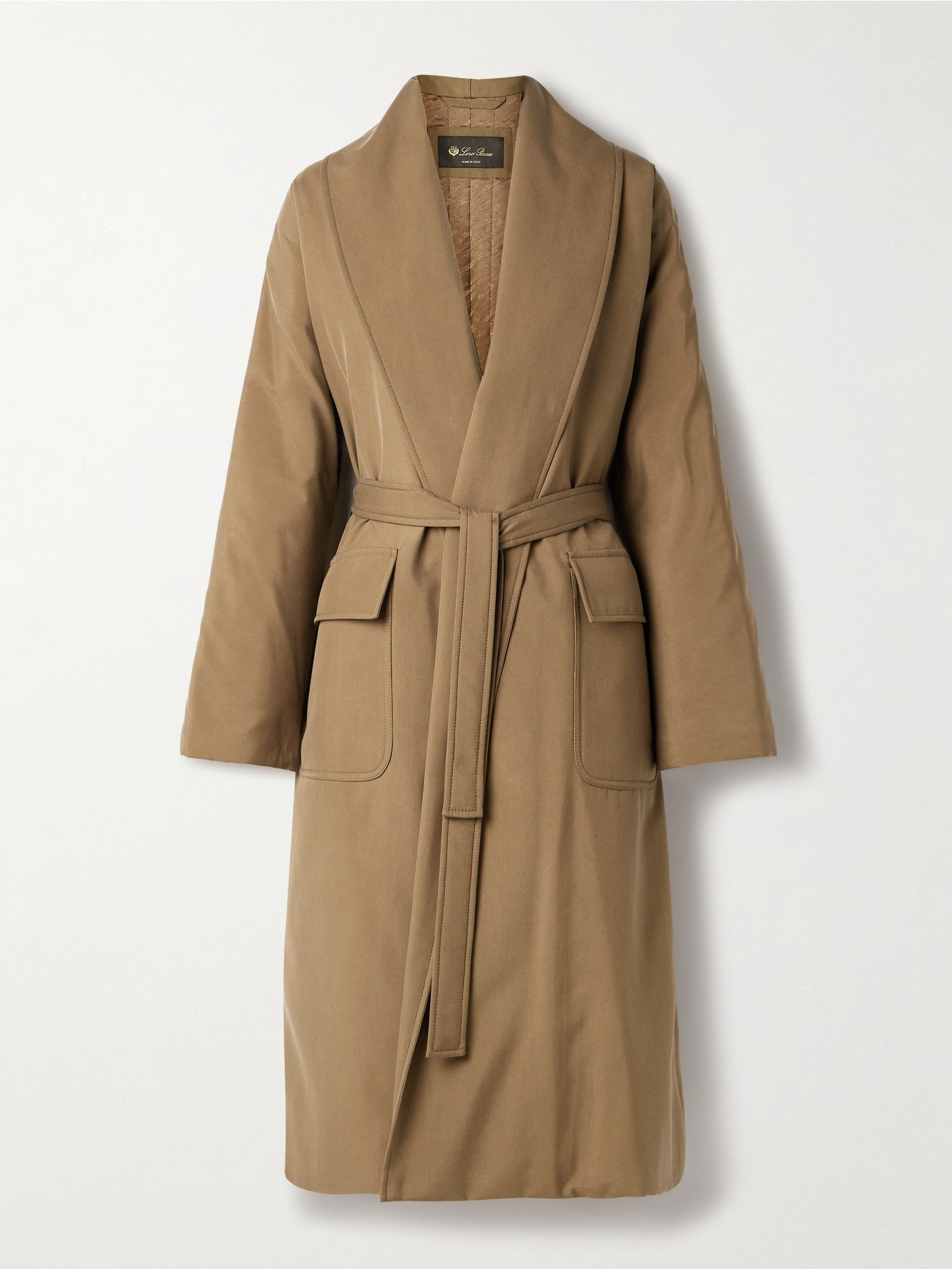 Dwight belted silk coat Light brown - 1