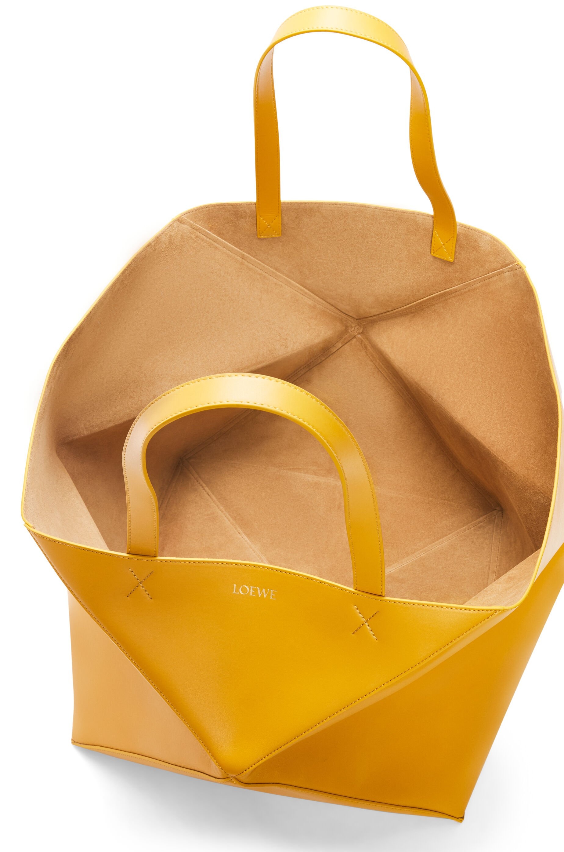 XL Puzzle Fold Tote in shiny calfskin - 6