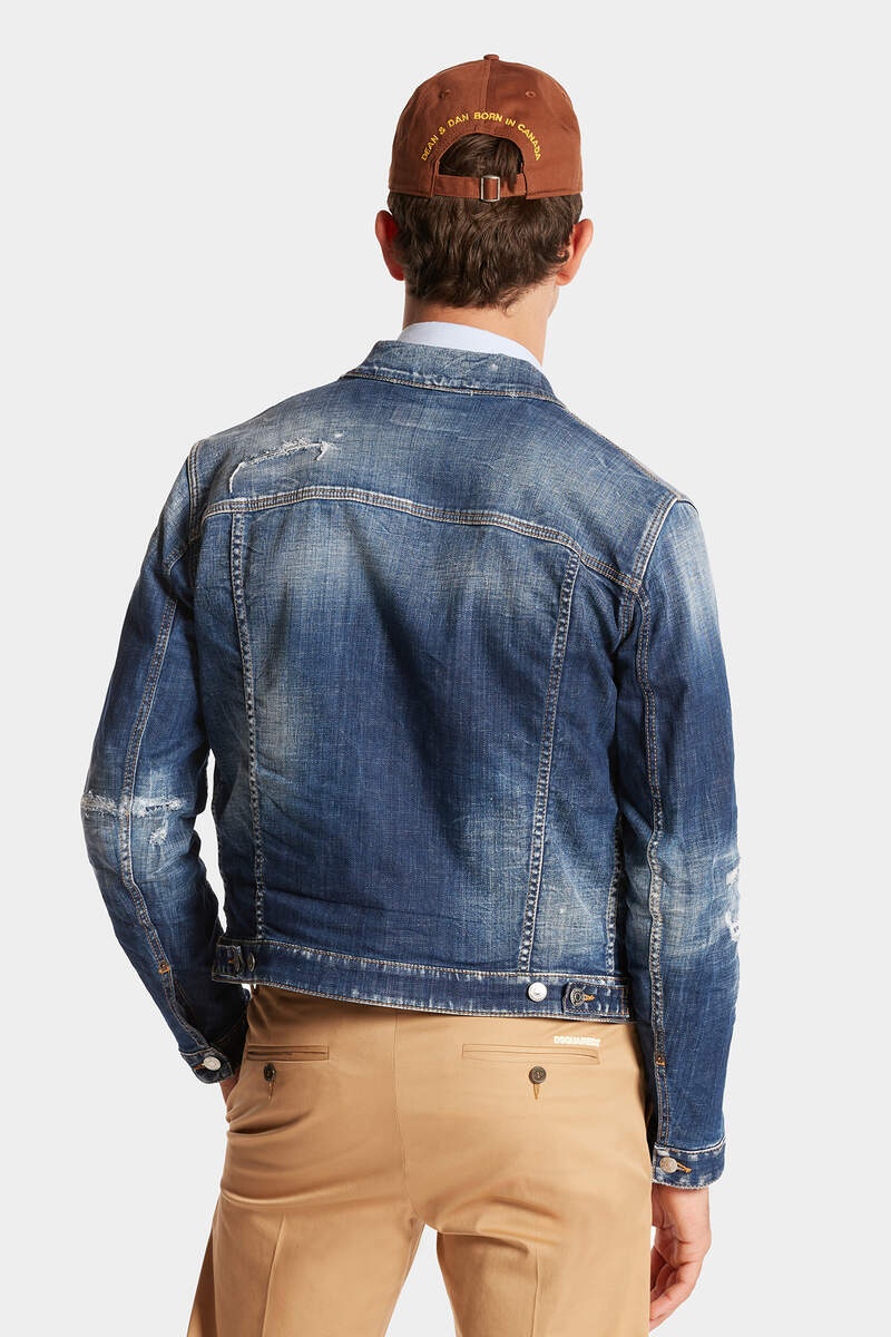 DARK RIPPED CAST WASH DENIM DAN JACKET - 4