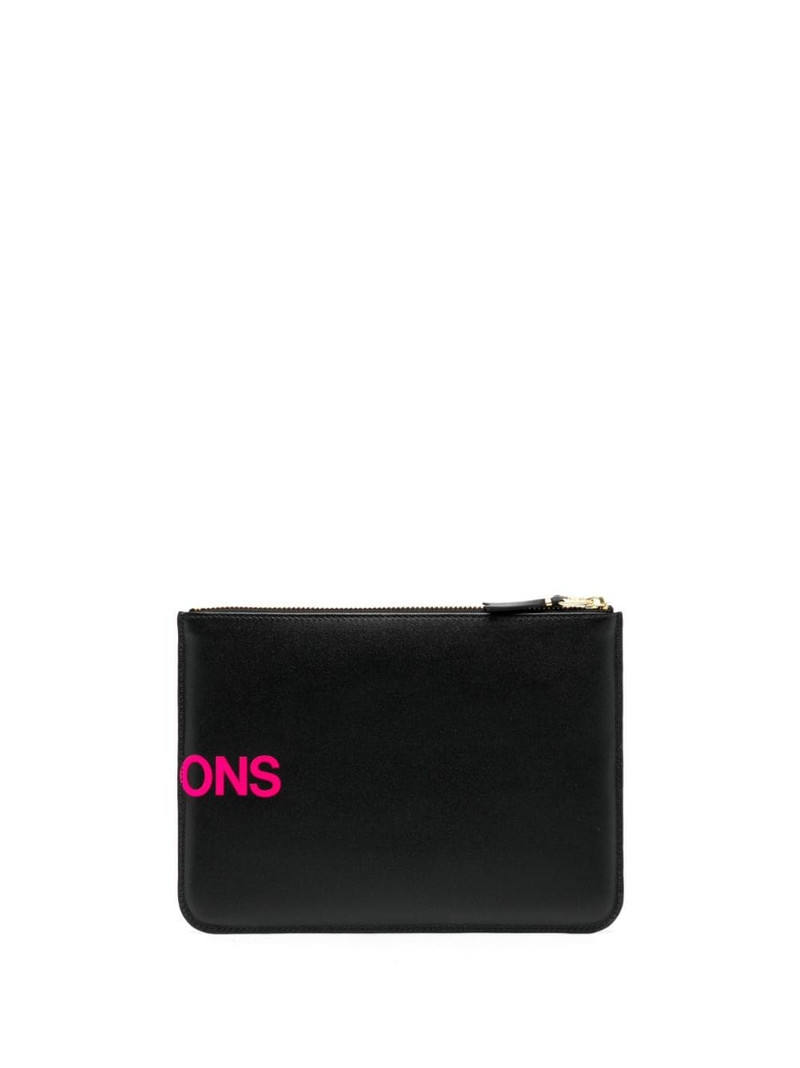 Comme Des Garçons logo-print leather wallet outlook