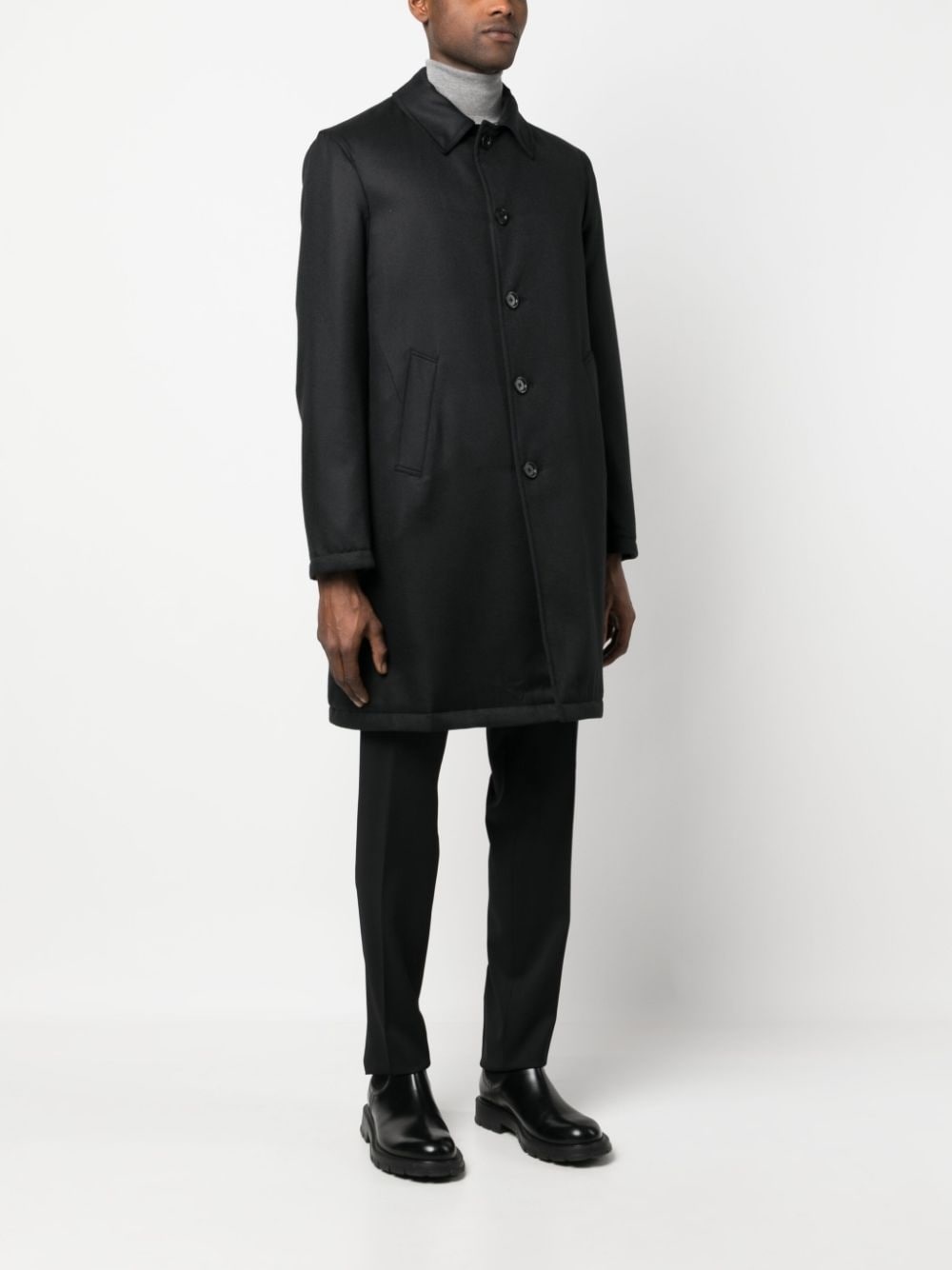 single-breasted wool coat - 3