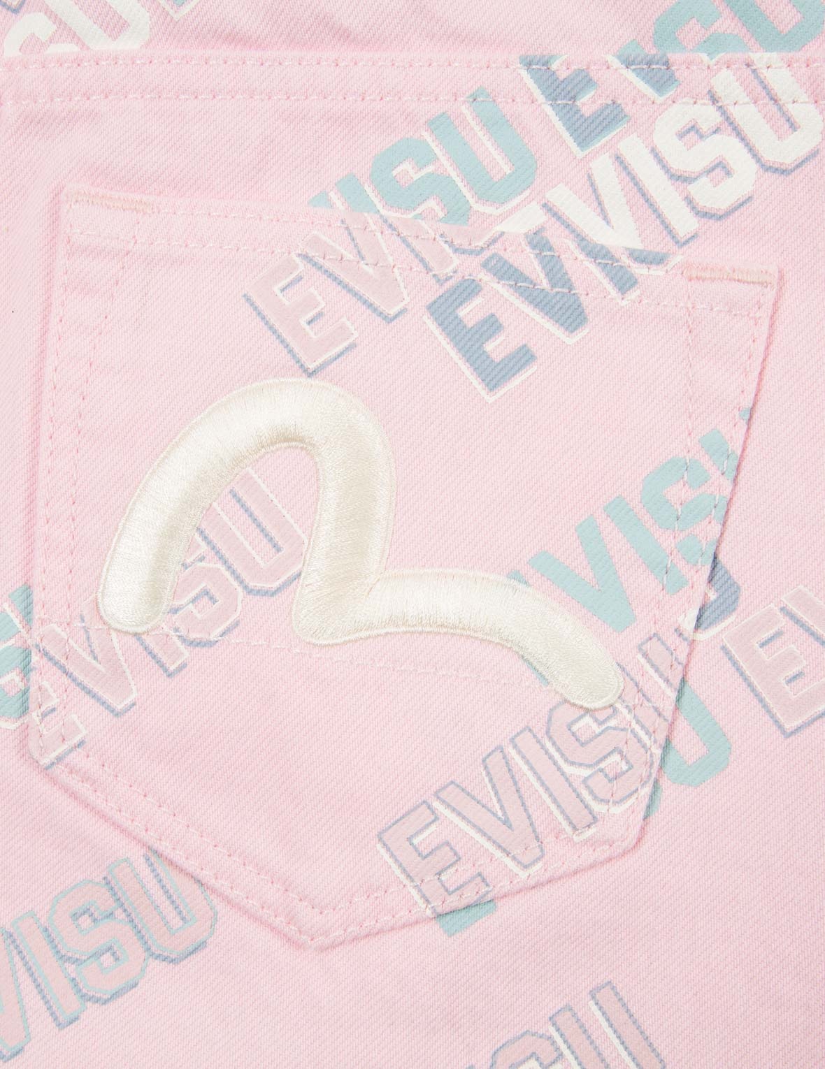 Allover Logo Print Denim Mini Skirt - 13