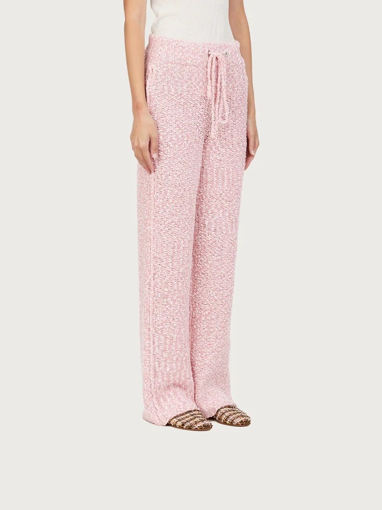 COTTON BOUCLÉ KNITTED PANTS - 6