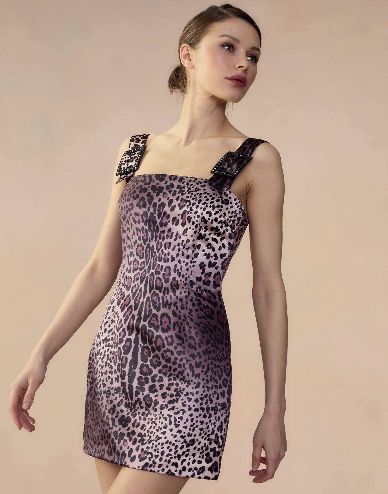 Leopardess Satin Dress - 1