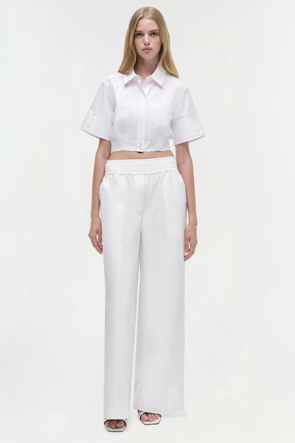 Olly Double Waistband Pant White - 2