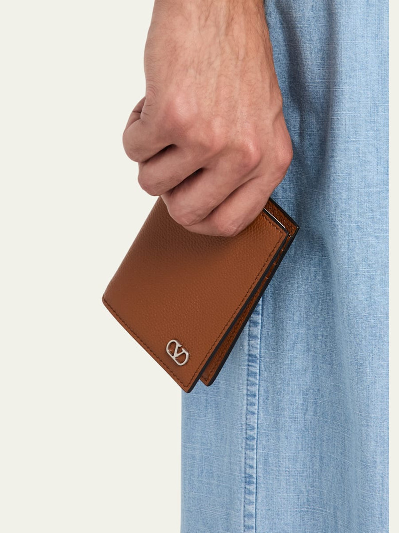 Valentino Men's VLogo Leather Bifold Card Holder outlook