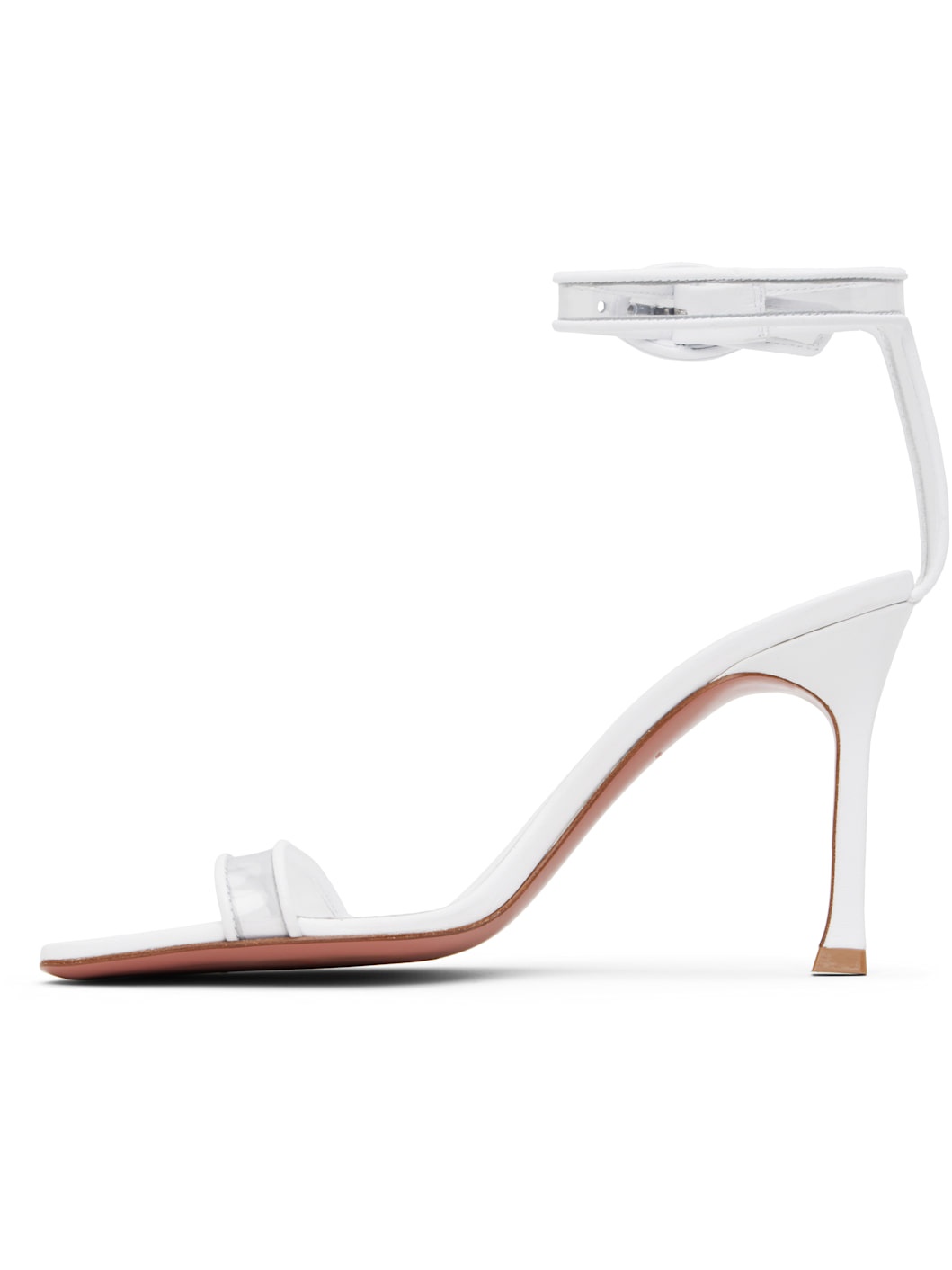 White Kim Glass Heeled Sandals - 3