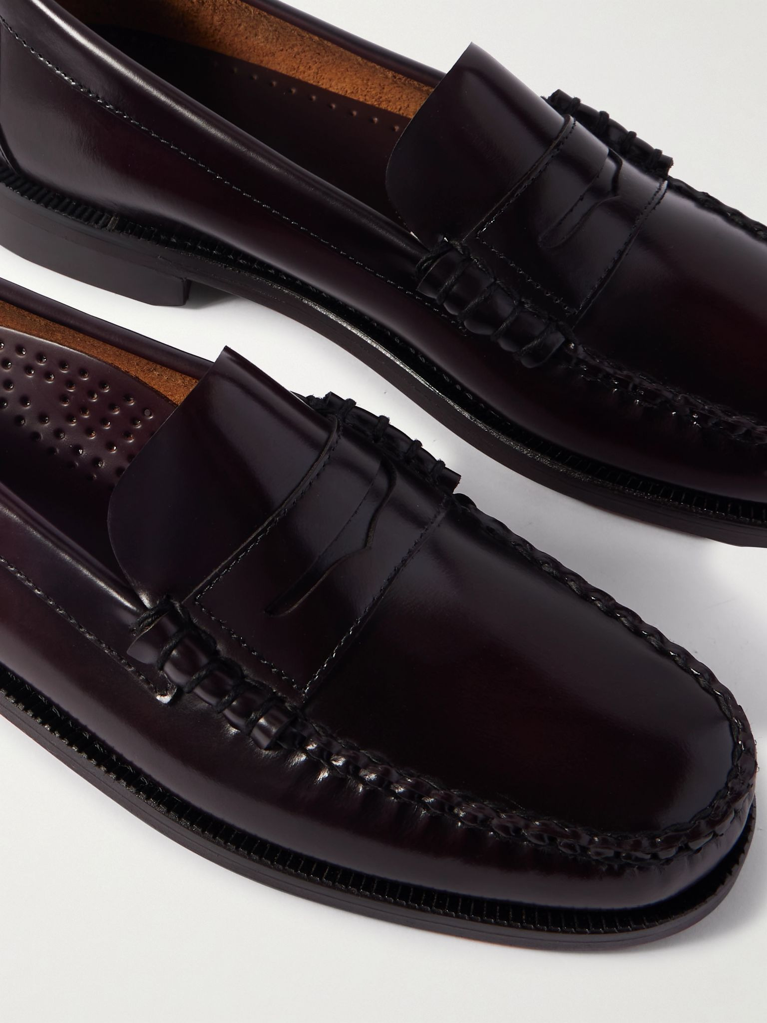 Classic Dan Leather Penny Loafers Burgundy - 5