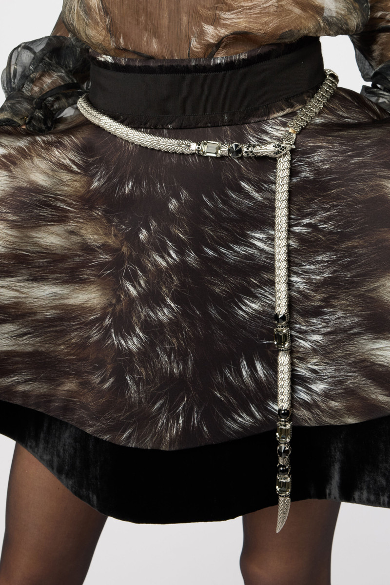 Roberto Cavalli Serpentine Silver Chain Belt outlook