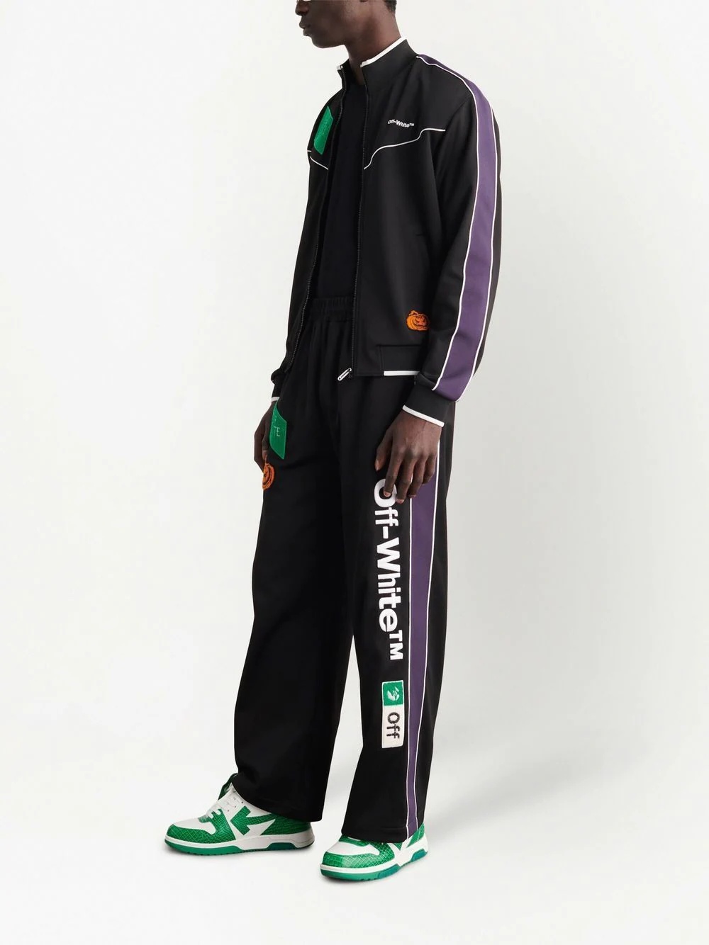 logo-patch track pants - 3