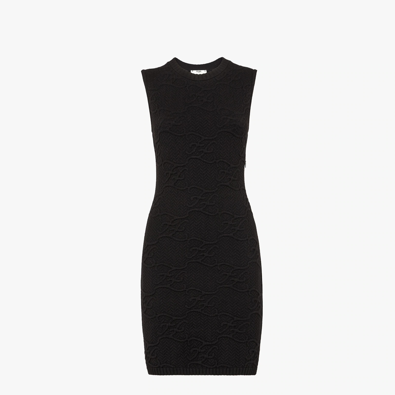 Black wool and cashmere dress - 1