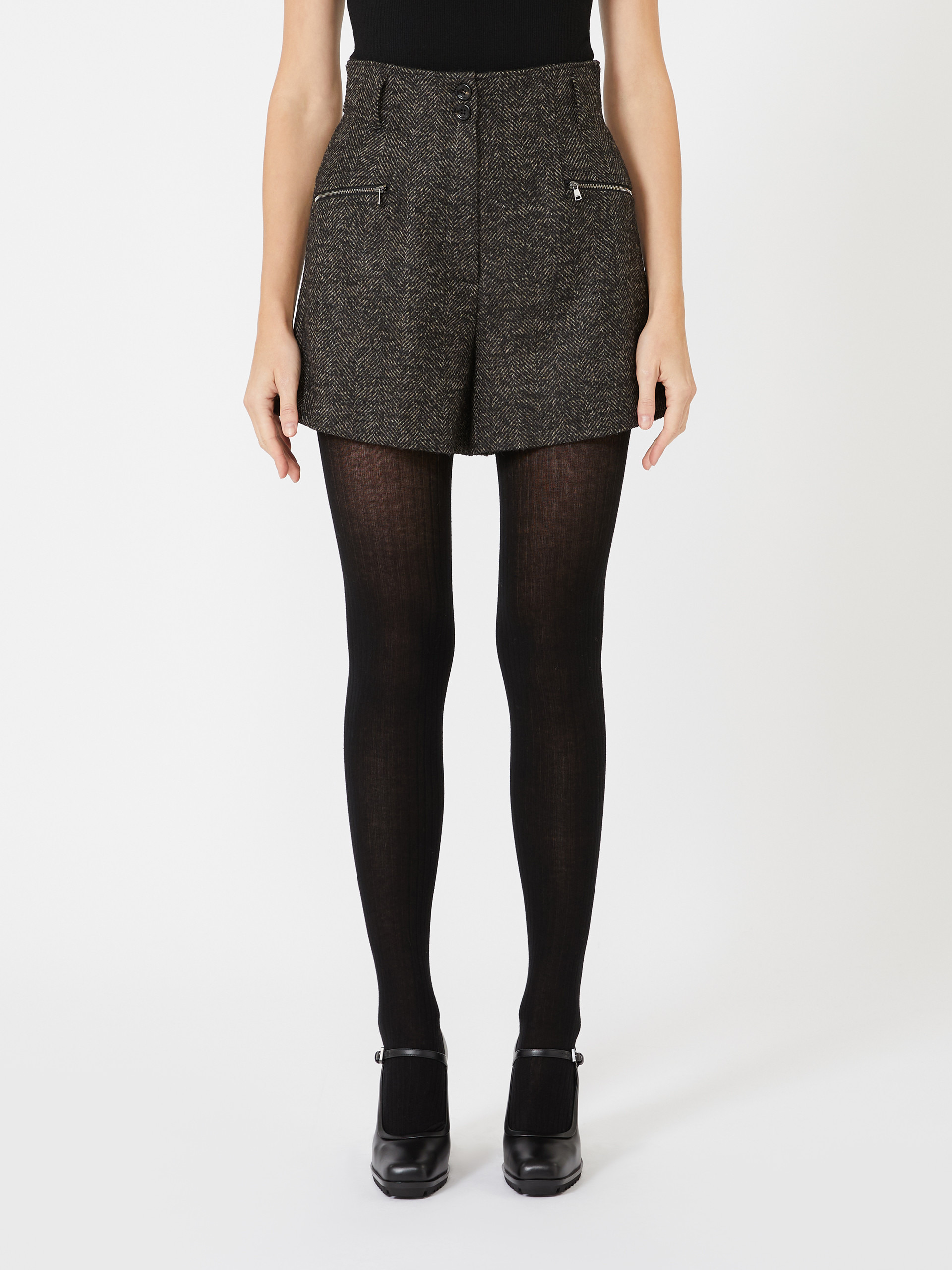 BOLZANO1234 Chevron wool shorts - 3