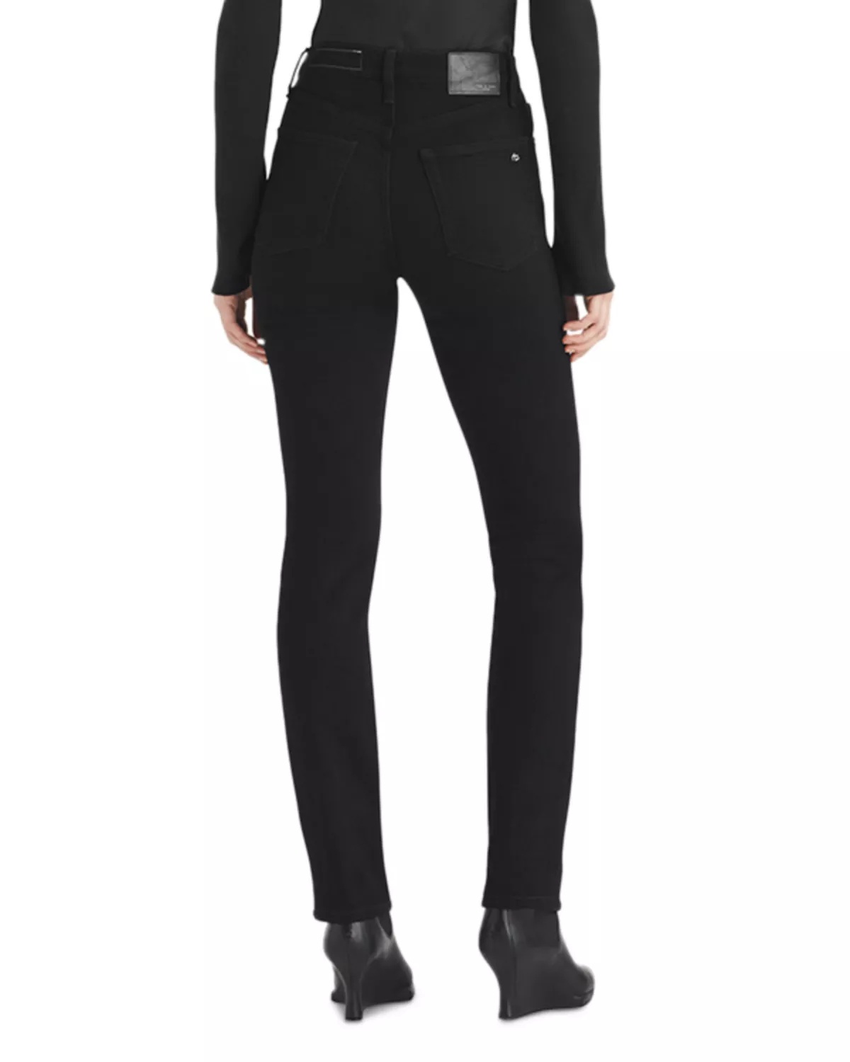 Wren High Rise Slim Straight Jeans in Black - 2