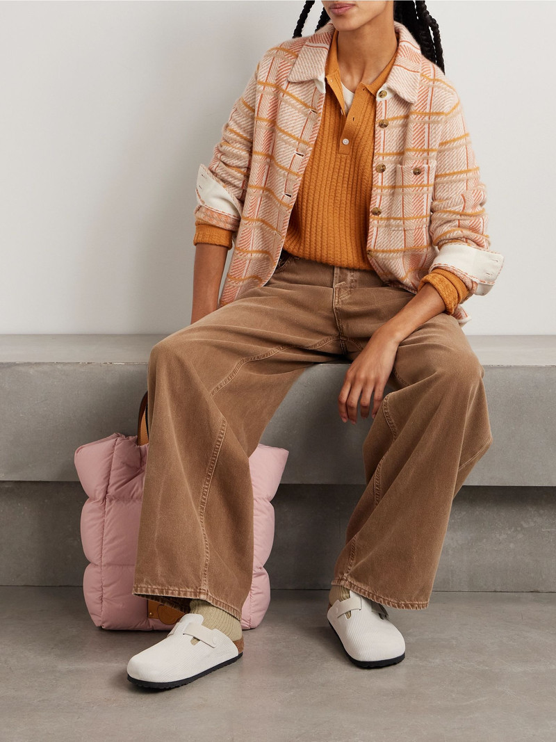 GUEST IN RESIDENCE Ribbed waffle-knit cashmere polo sweater Mustard outlook