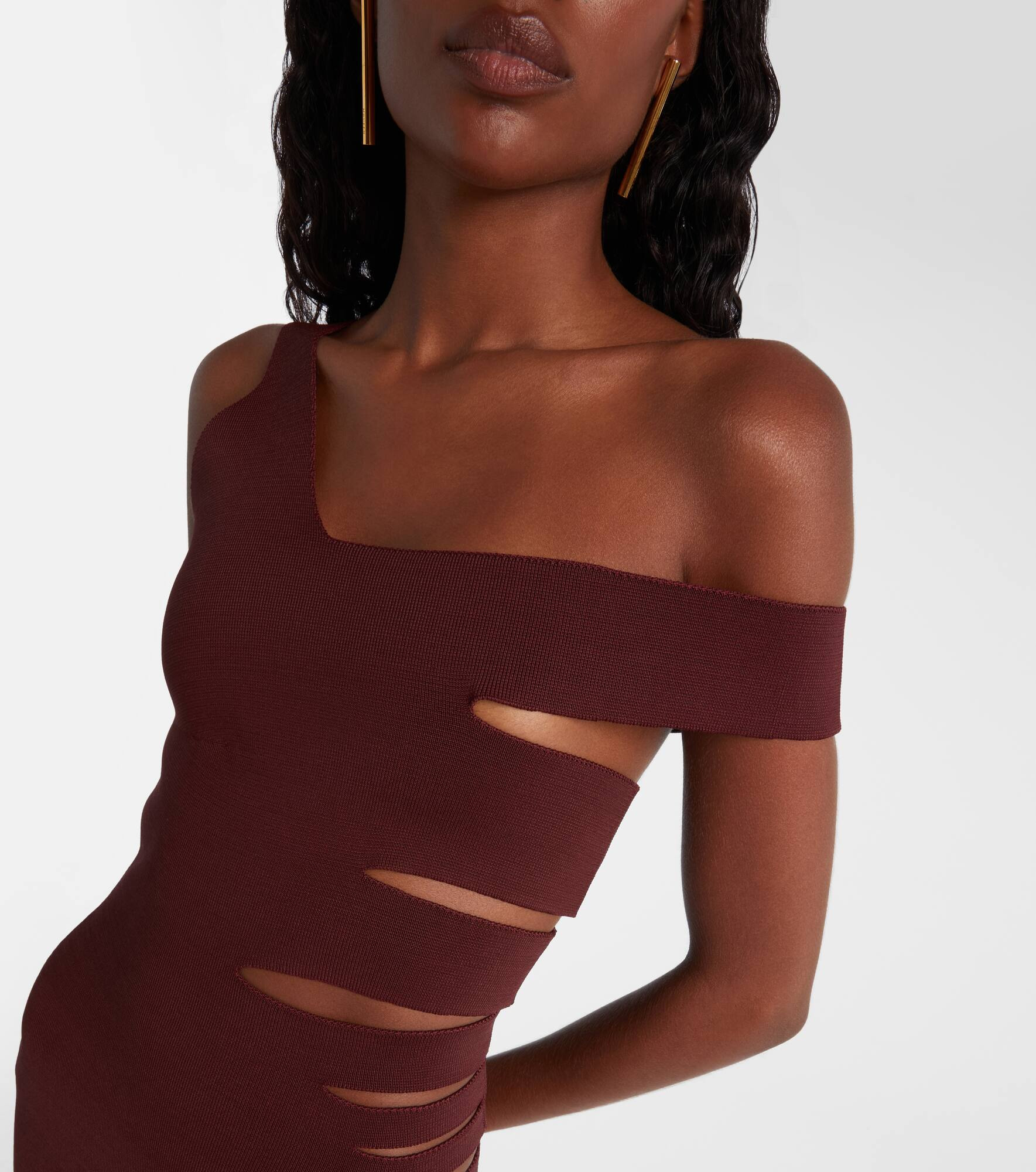 Asymmetric cut-out midi dress - 4