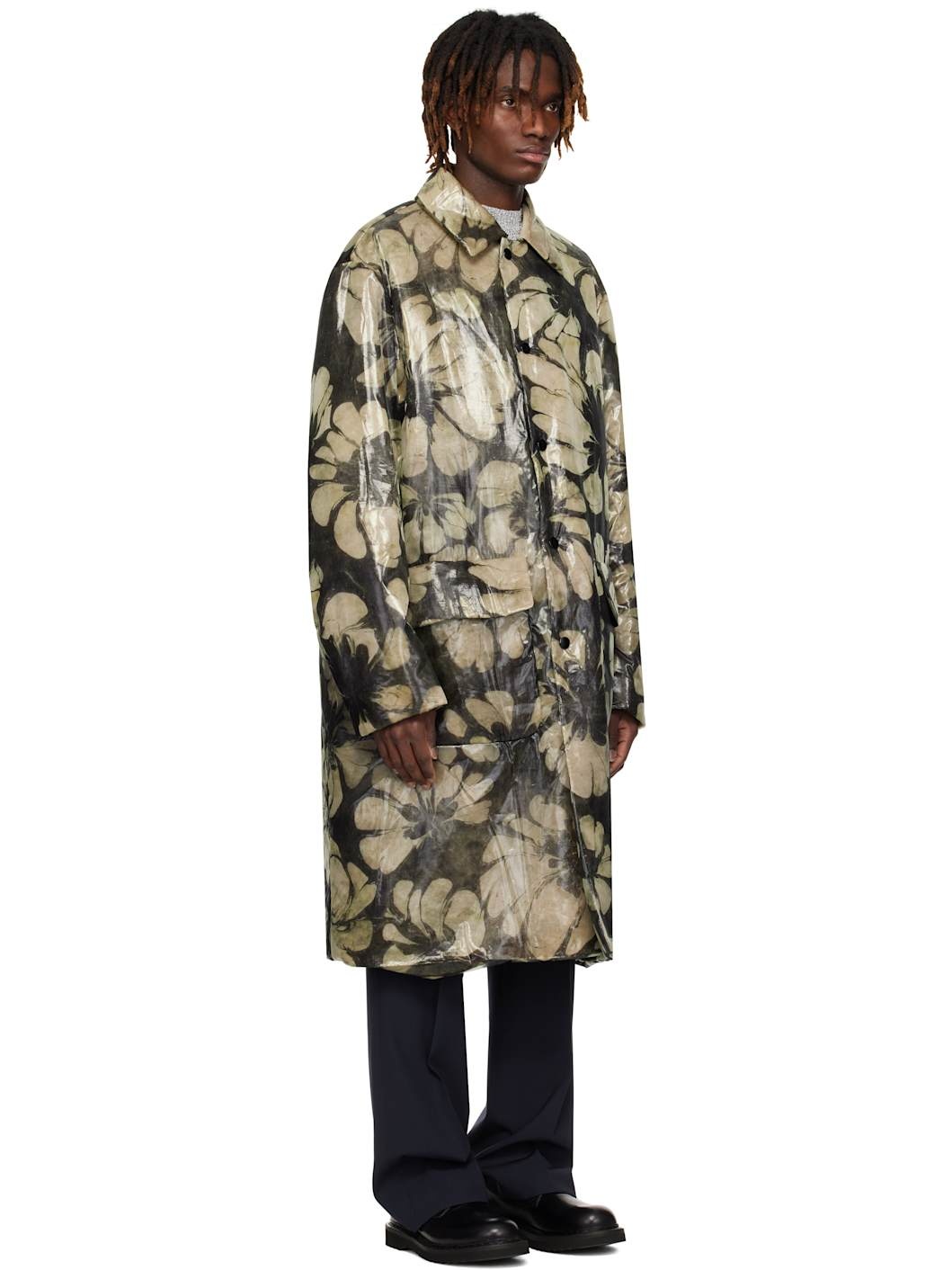 Green Loose Fit Mac Coat - 2