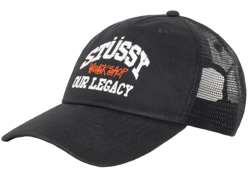 Stüssy Stussy x Our Legacy Work Shop Low Profile Trucker Cap Black outlook