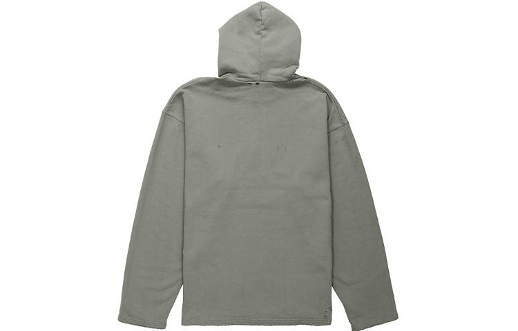 Balenciaga Blurred Logo Distress Hoodie 'Grey' 661711TKVD68174 - 2