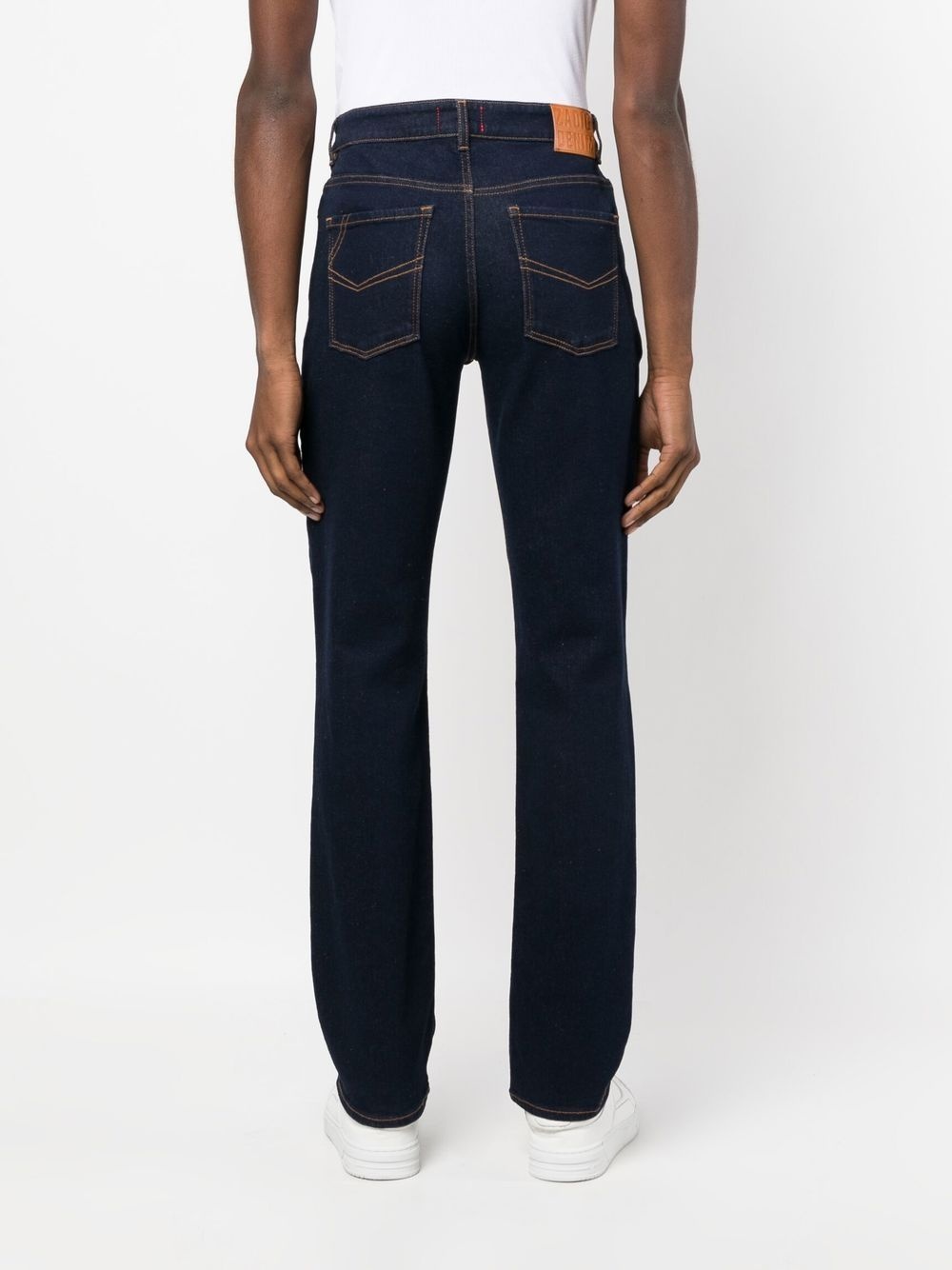 logo-patch straight-leg jeans - 4