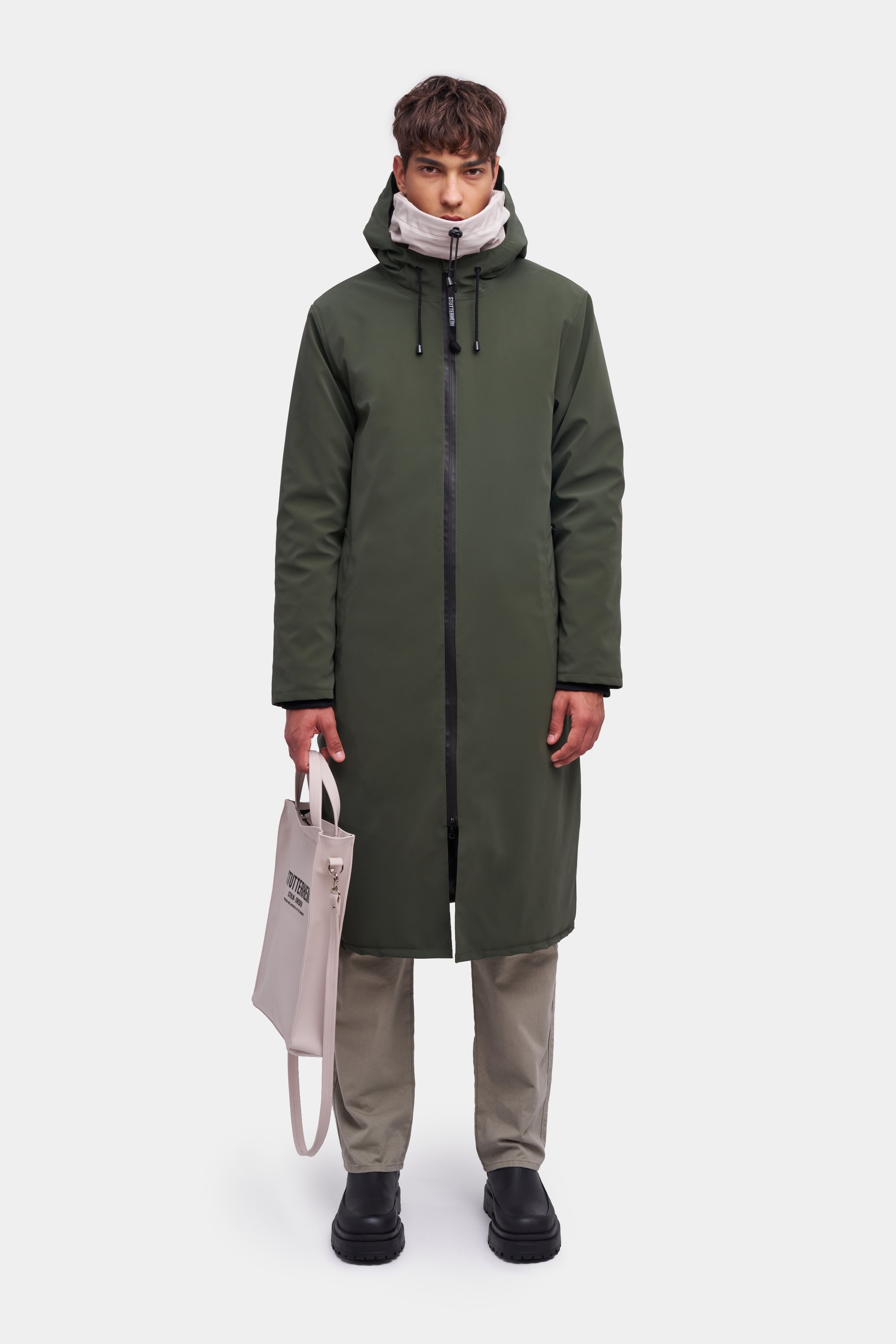 Stockholm Long Winter Suede Jacket Dark Green - 2