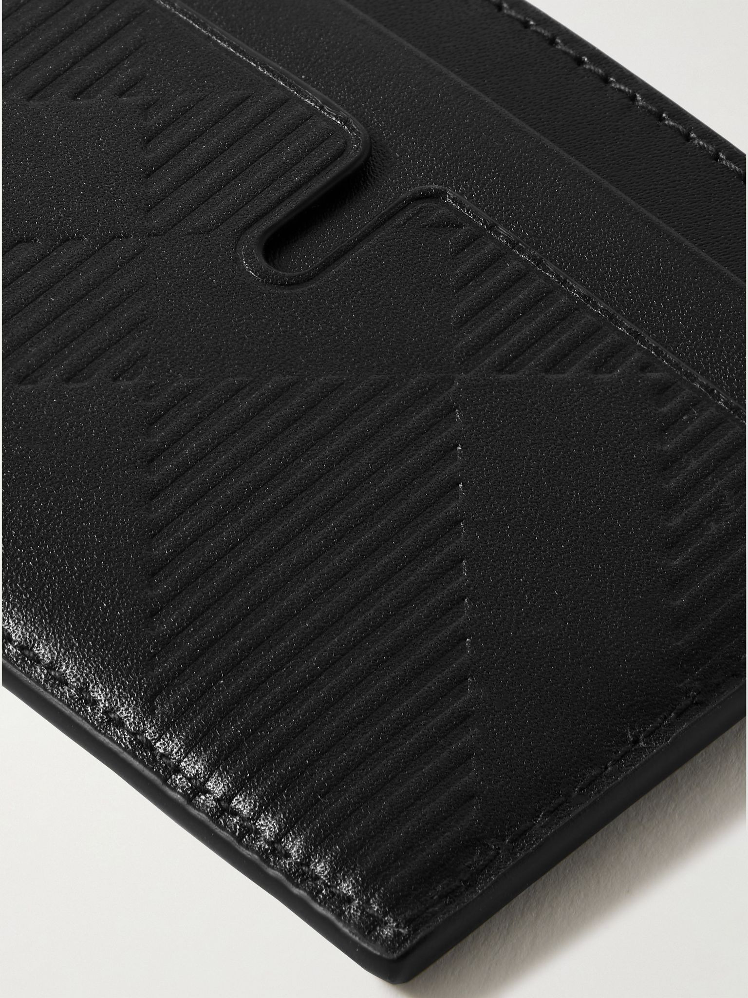 Logo-Embossed Leather Cardholder Black - 3