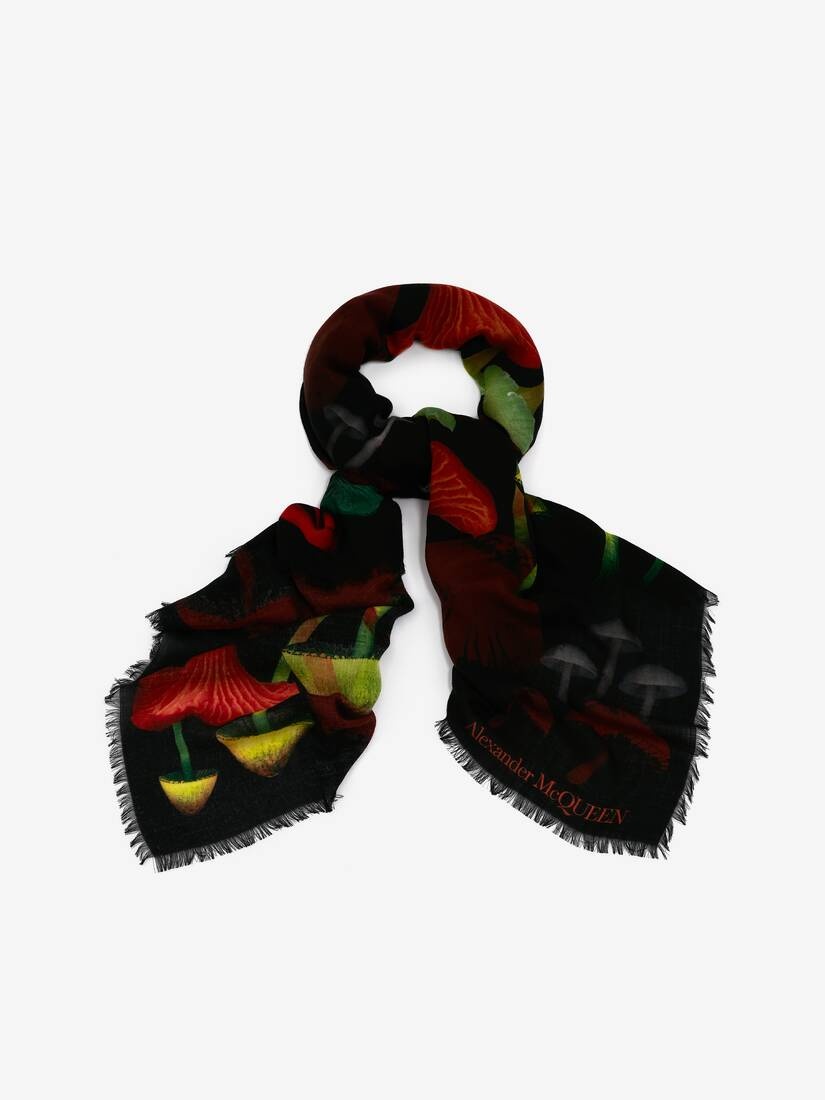 Women's Psychedelic Mushroom Stole in Black/red - 2