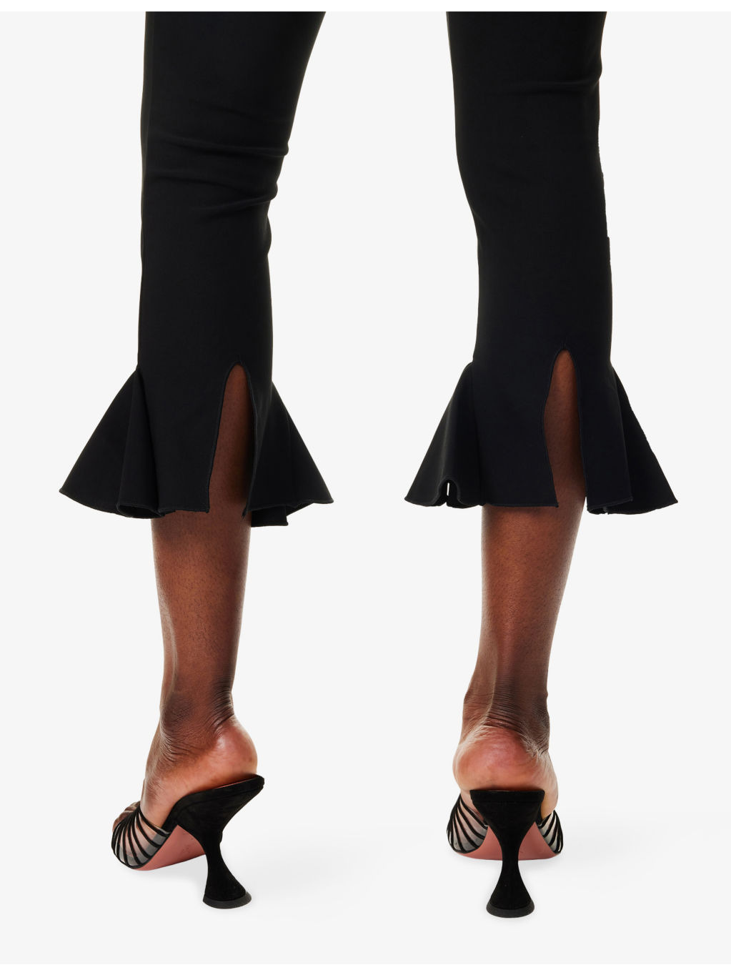 Ruffled-Cuffs Crop-Leg Stretch-Woven Trousers - 5