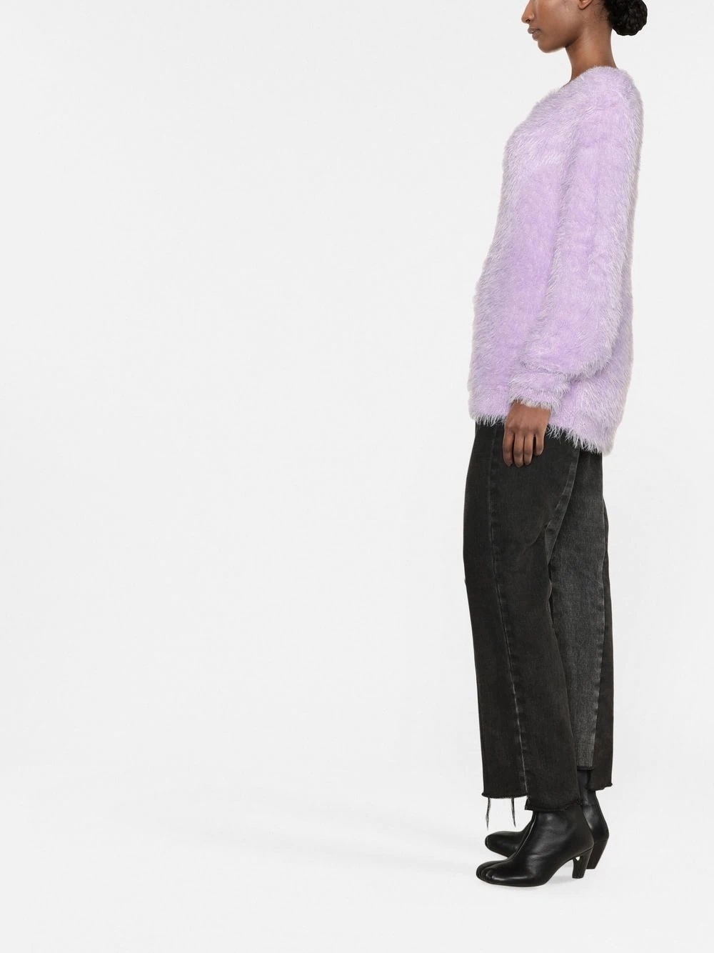 feather-textured pullover jumper - 3