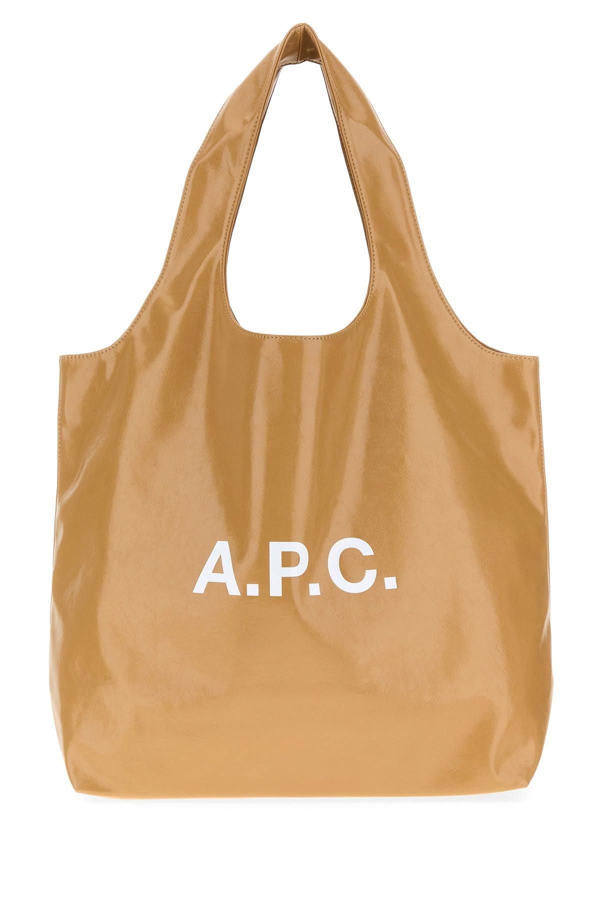 Beige synthetic leather Ninon shopping bag - 1