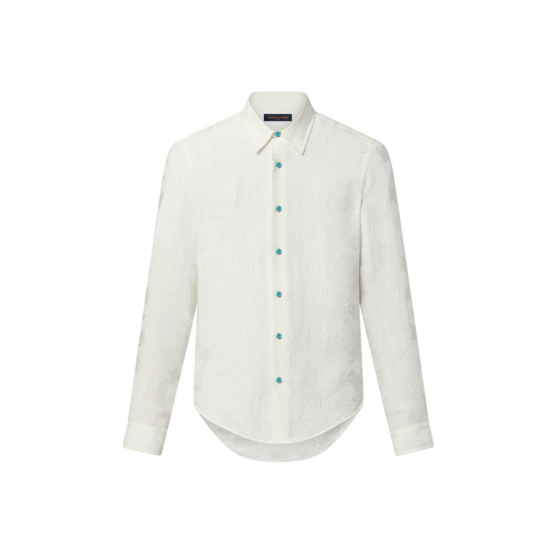 Long-Sleeved Jacquard Silk Shirt 1