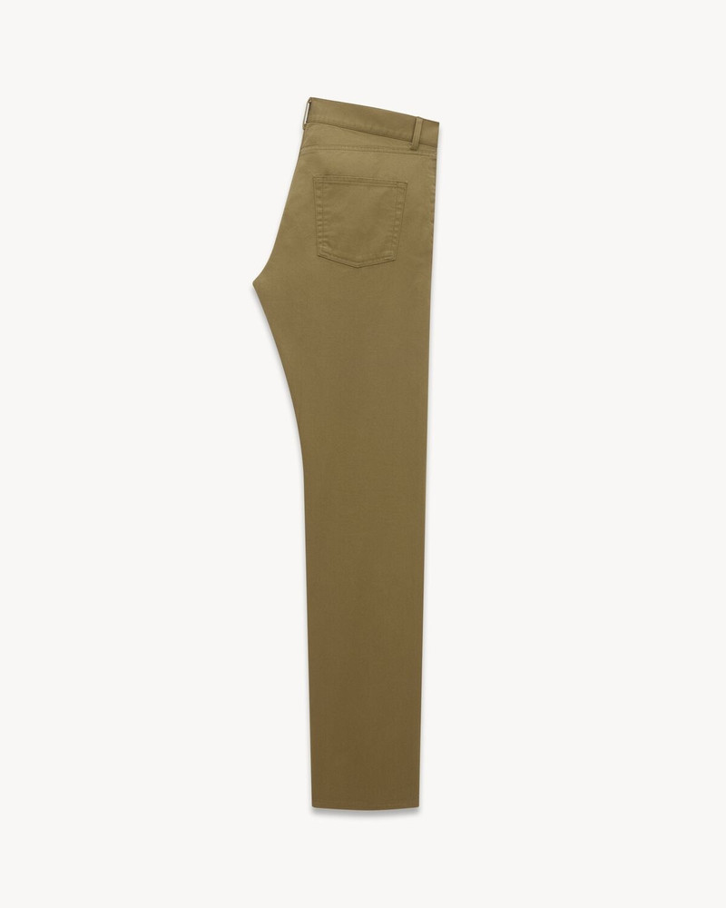 SAINT LAURENT RELAXED SLIM PANTS IN KHAKI GREEN COTTON outlook
