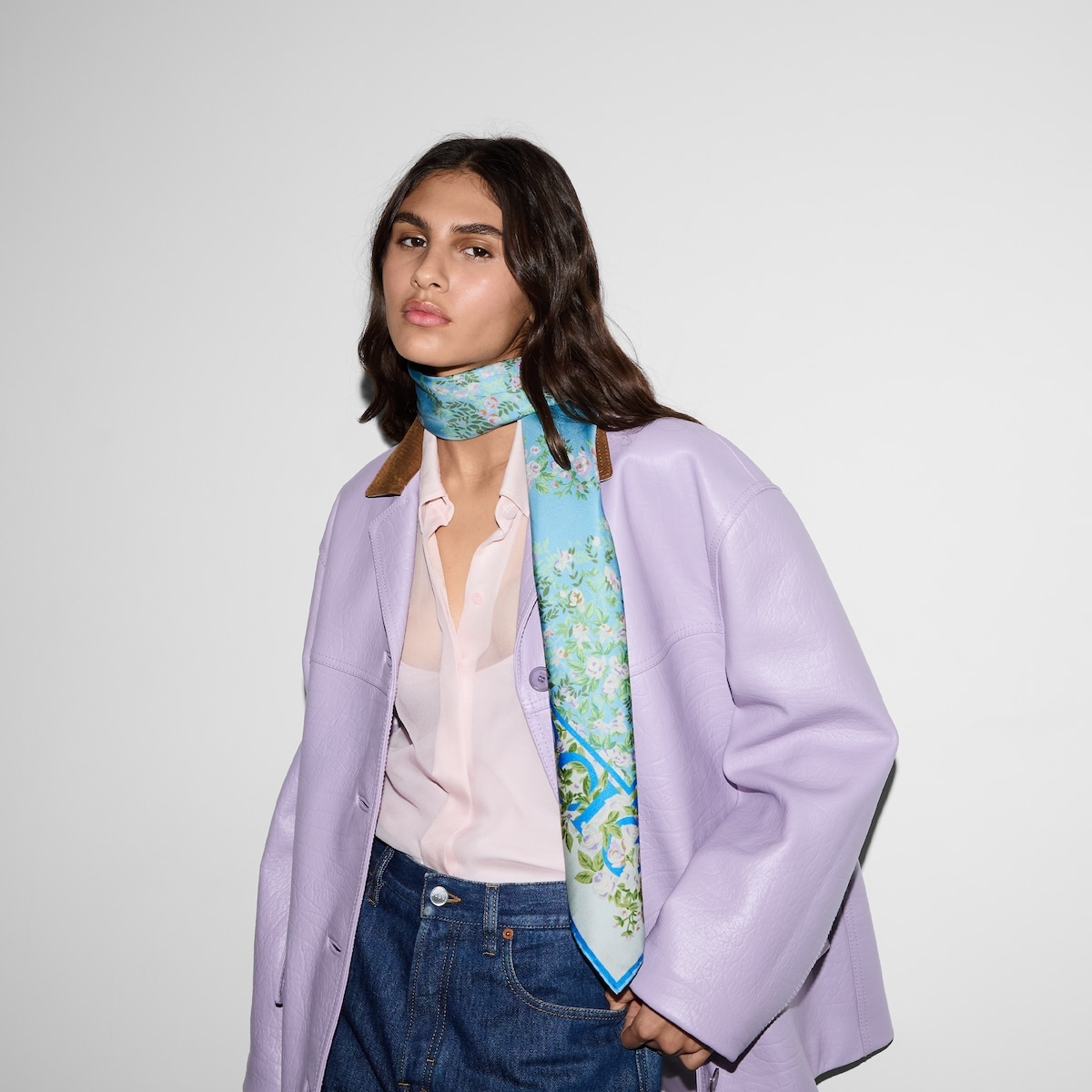 Gucci Interlocking G floral print silk carré - 3