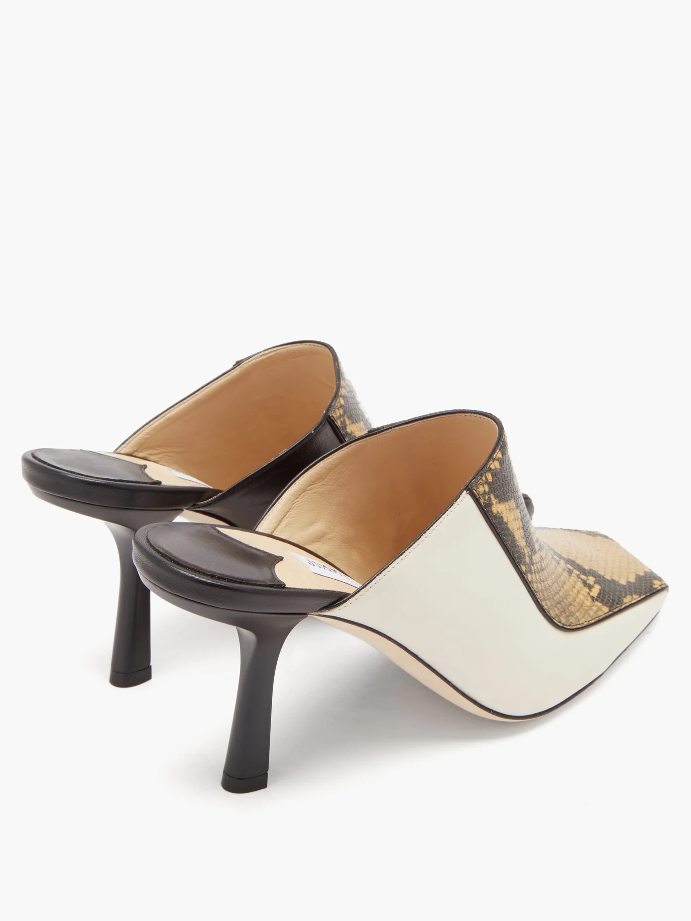 Marcel 85mm snake-effect leather mules - 4