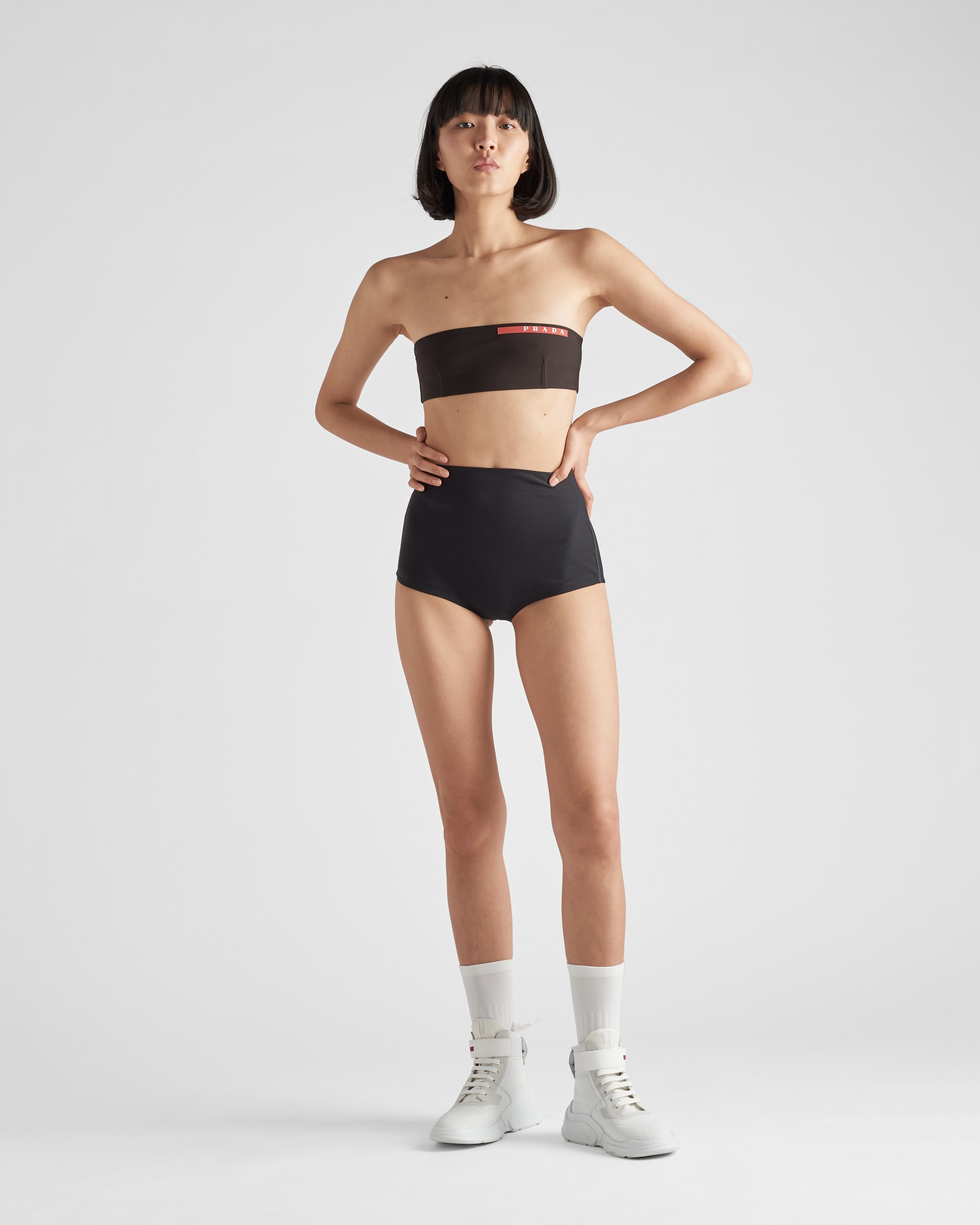 Stretch jersey swimsuit top - 2
