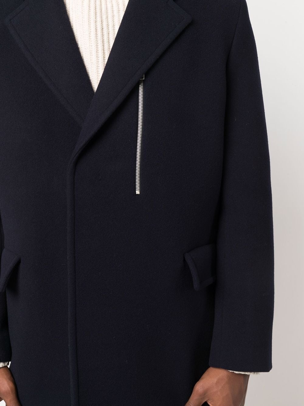 zip-detail wool jacket - 5