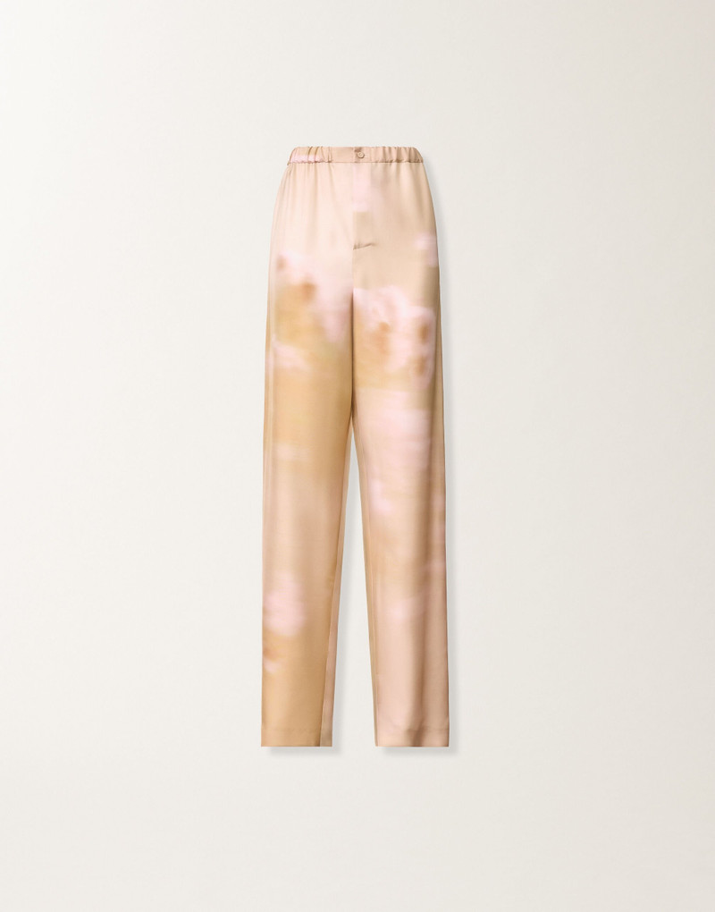 Printed silk twill trousers 1