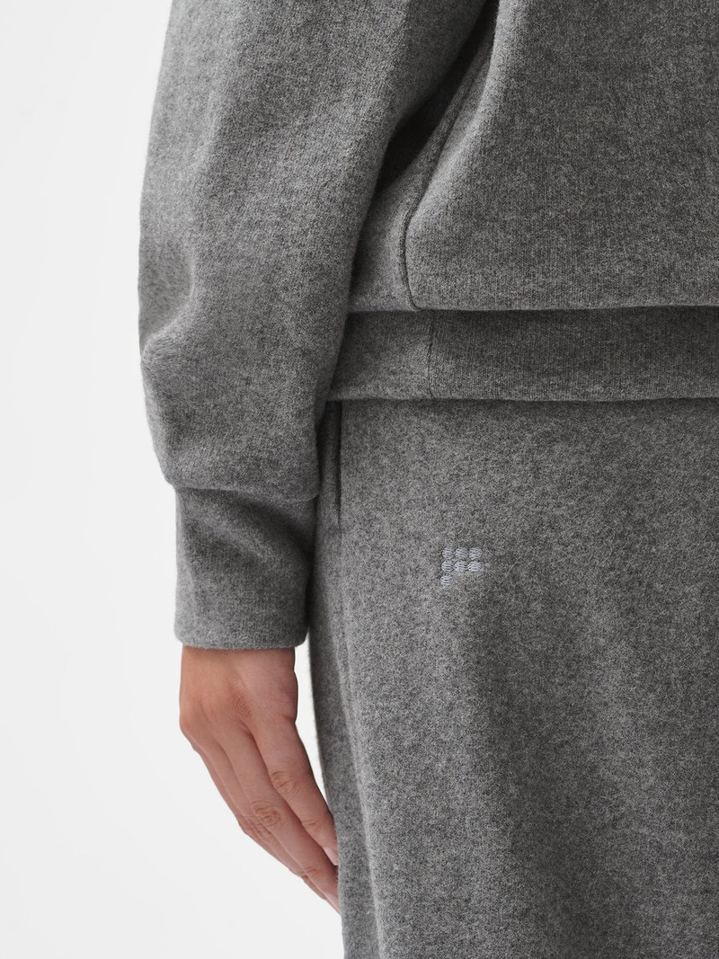 Womens Recycled Wool Jersey Wide-Leg Track Pants - Volcanic Grey 4