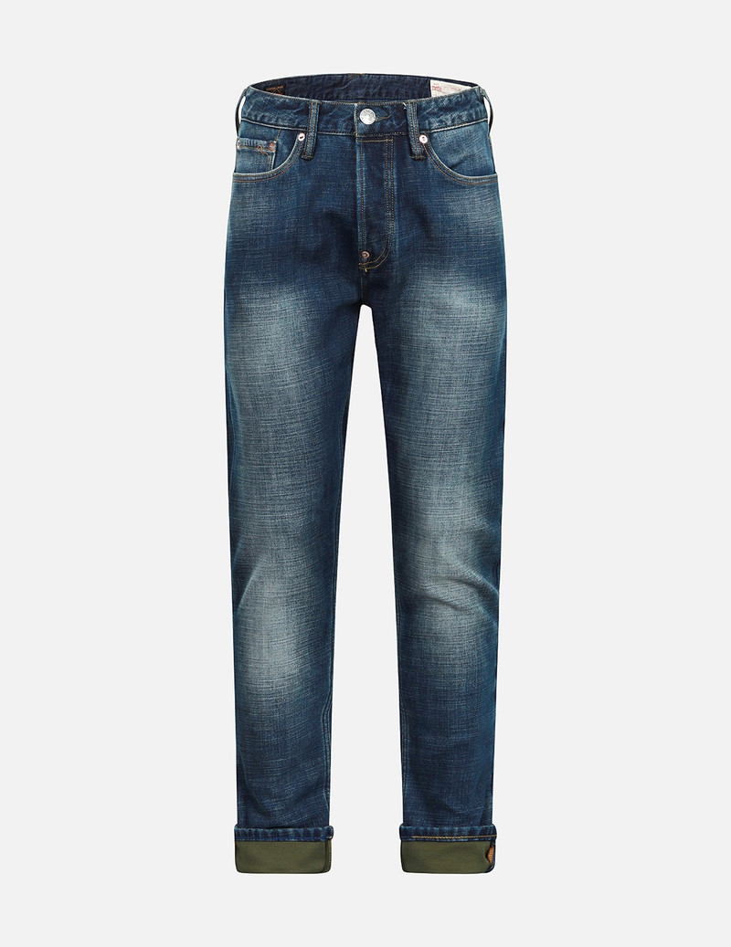 GODHEAD AND OIL BARREL-PATTERN DAICOCK PRINT CARROT FIT JEANS #2017 1