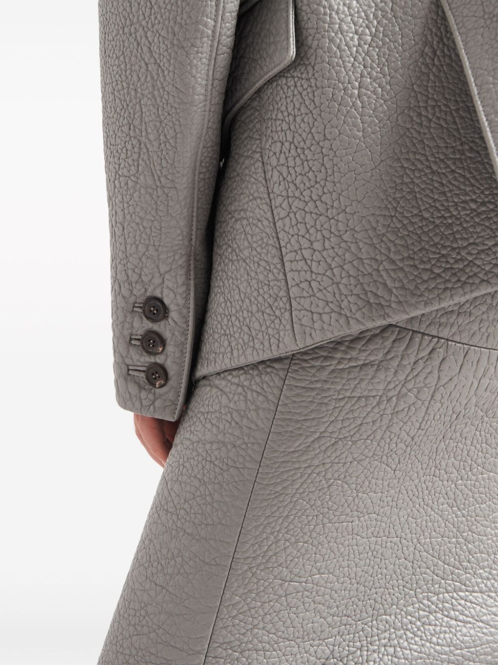 textured-leather midi skirt - 5
