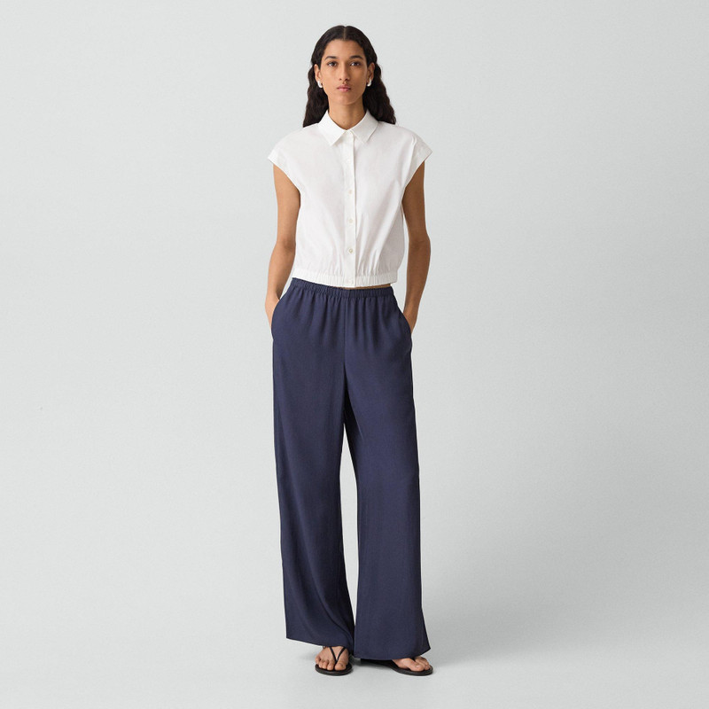 Theory Cap-Sleeve Shirt in Good Poplin outlook