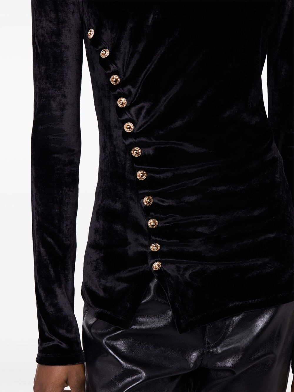 draped velvet top - 5