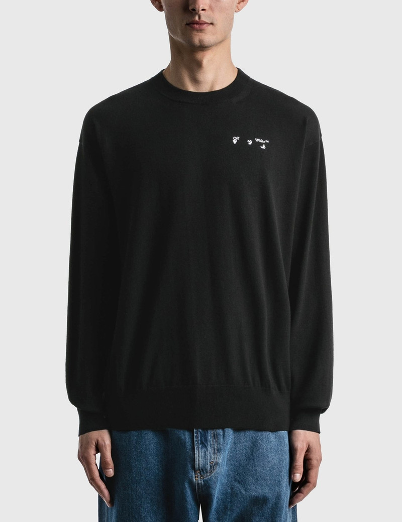 OFF WHITE LOGO BASIC KNITTED SWEATER - 1