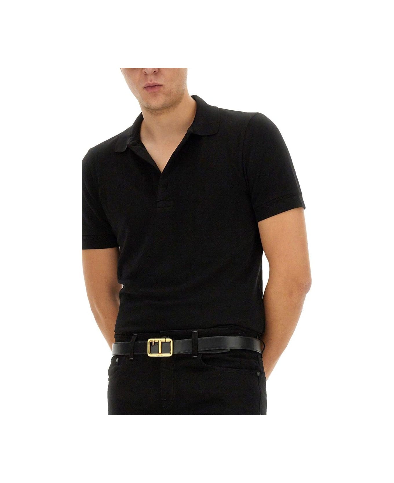Logo Embroidered Short-sleeved Polo Shirt - 4
