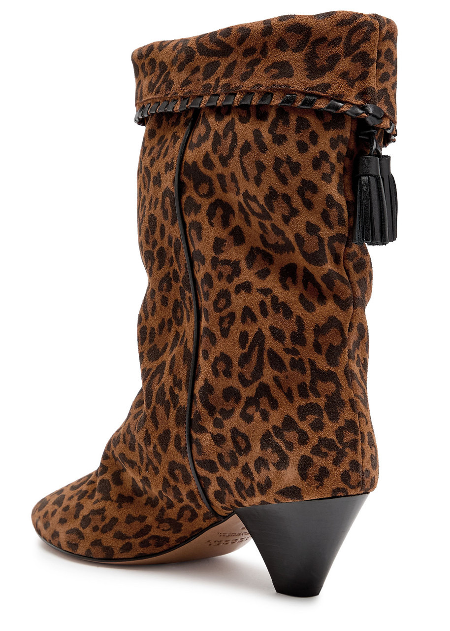 Isabel Marant étoile Dalby 55 Leopard-print Brushed Suede Mid-calf Boots - 2